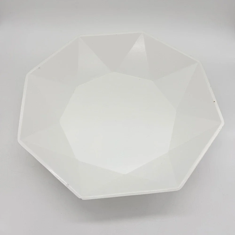IKEA Serving Bowl Sommar 2019 White Geometric Faceted Design 404.324.60